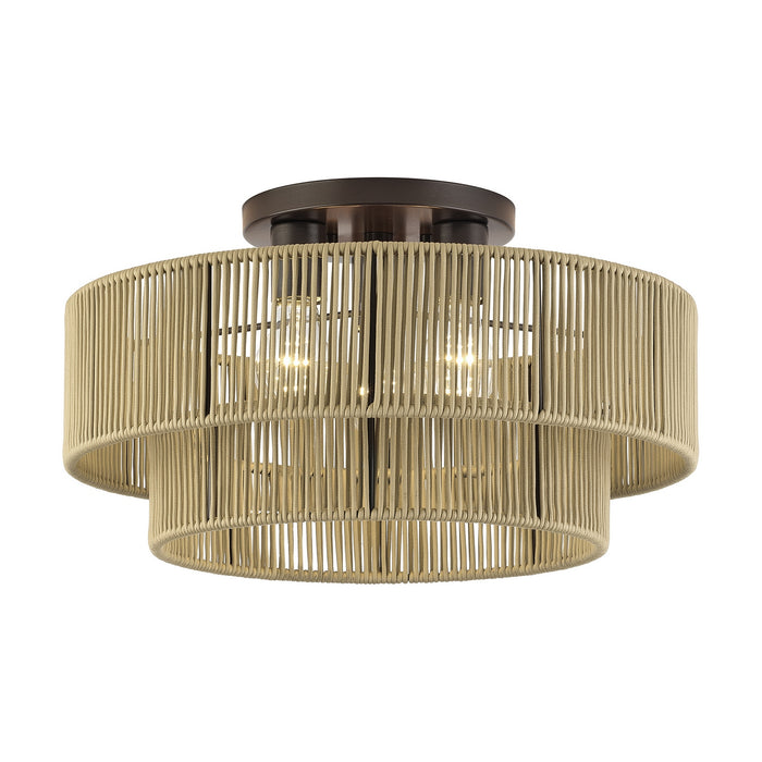Livex Lighting - 53144-92 - Three Light Semi-Flush Mount - Acordia - English Bronze