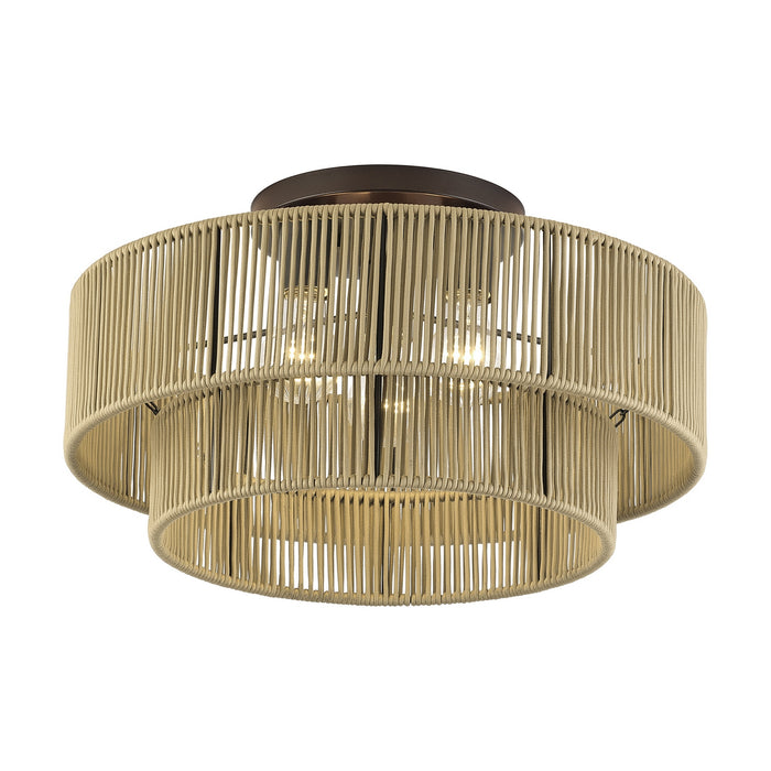 Livex Lighting - 53144-92 - Three Light Semi-Flush Mount - Acordia - English Bronze