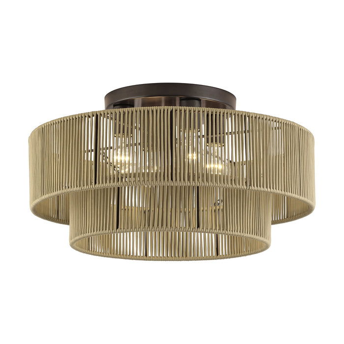 Livex Lighting - 53145-92 - Four Light Semi-Flush Mount - Acordia - English Bronze