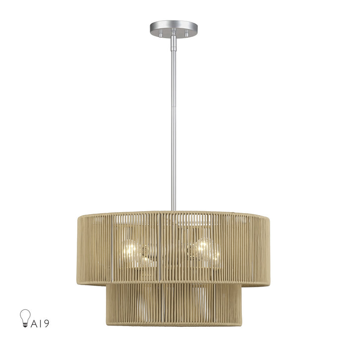 Livex Lighting - 53154-81 - Four Light Chandelier - Acordia - Painted Nickel
