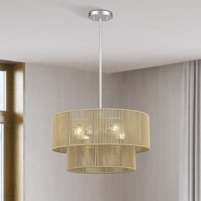 Livex Lighting - 53154-81 - Four Light Chandelier - Acordia - Painted Nickel