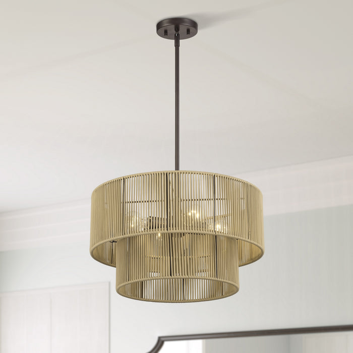 Livex Lighting - 53154-92 - Four Light Chandelier - Acordia - English Bronze