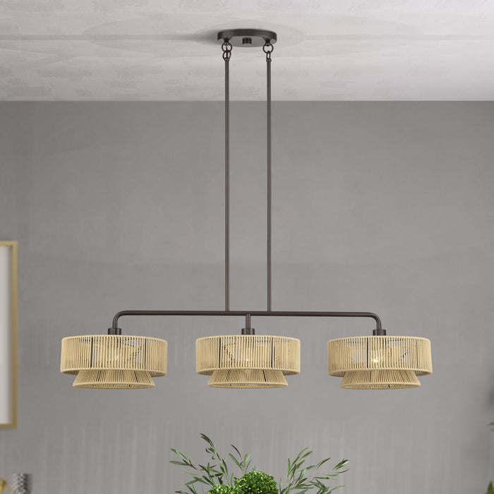 Livex Lighting - 53163-92 - Three Light Linear Chandelier - Florell - English Bronze