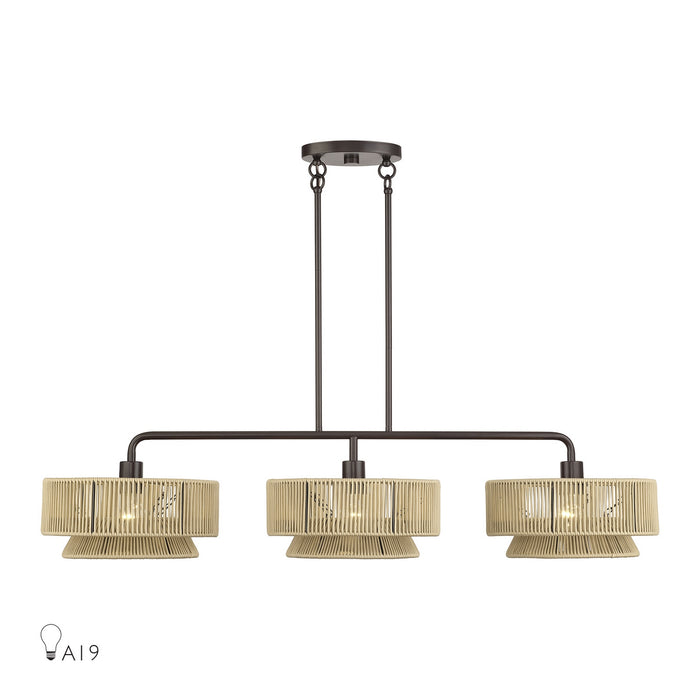 Livex Lighting - 53163-92 - Three Light Linear Chandelier - Florell - English Bronze