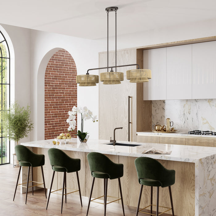 Livex Lighting - 53163-92 - Three Light Linear Chandelier - Florell - English Bronze