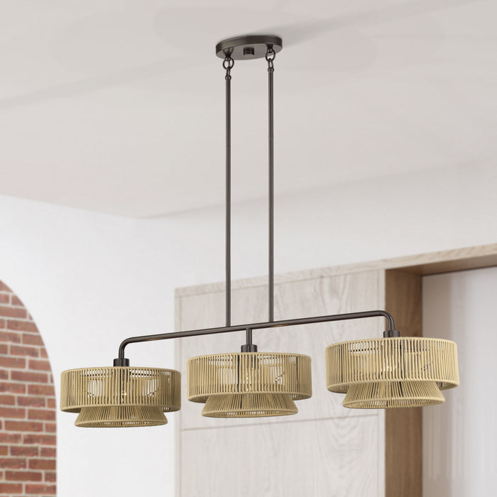 Livex Lighting - 53163-92 - Three Light Linear Chandelier - Florell - English Bronze