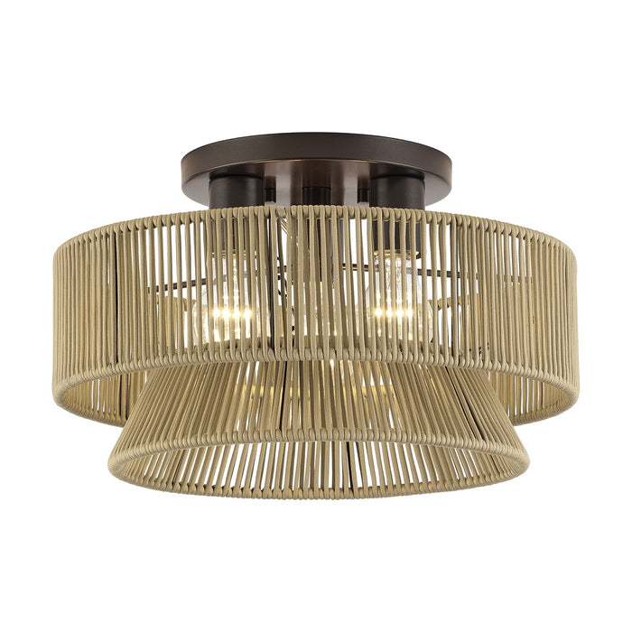 Livex Lighting - 53166-92 - Three Light Semi-Flush Mount - Florell - English Bronze