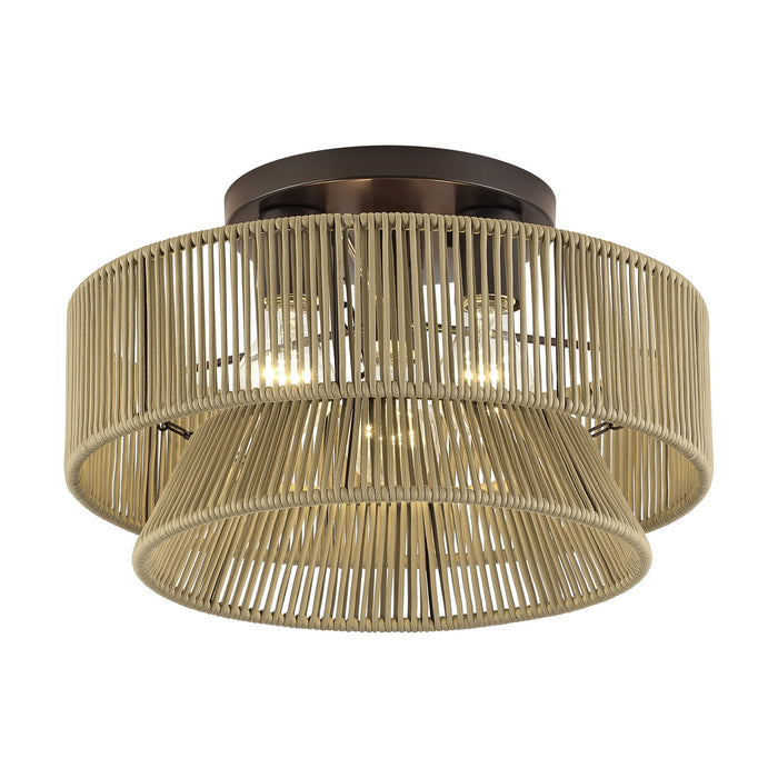Livex Lighting - 53166-92 - Three Light Semi-Flush Mount - Florell - English Bronze