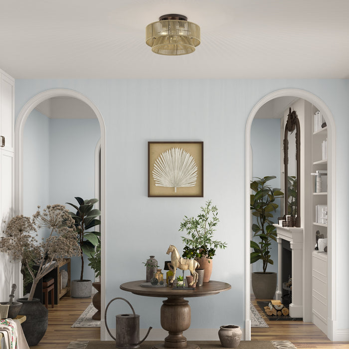 Livex Lighting - 53166-92 - Three Light Semi-Flush Mount - Florell - English Bronze