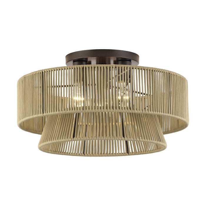 Livex Lighting - 53167-92 - Three Light Semi-Flush Mount - Florell - English Bronze