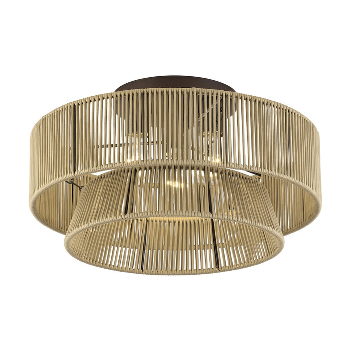 Livex Lighting - 53167-92 - Three Light Semi-Flush Mount - Florell - English Bronze