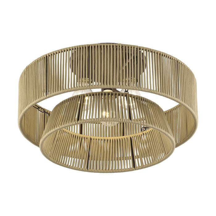 Livex Lighting - 53167-92 - Three Light Semi-Flush Mount - Florell - English Bronze