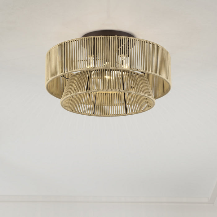 Livex Lighting - 53167-92 - Three Light Semi-Flush Mount - Florell - English Bronze