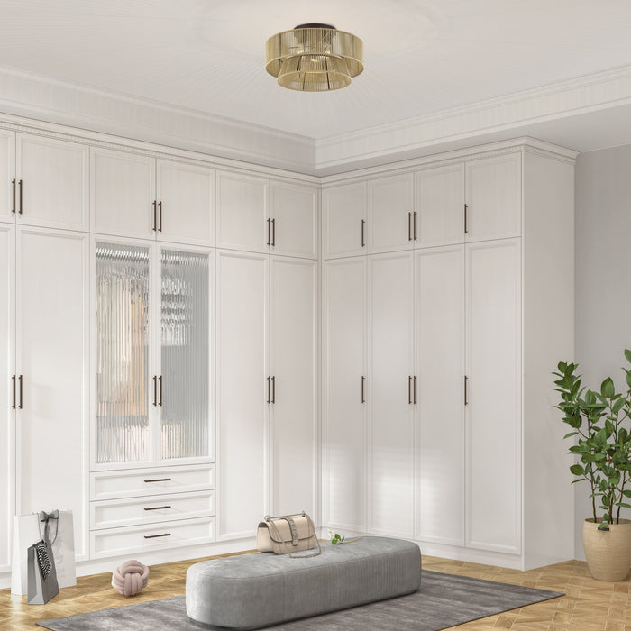 Livex Lighting - 53167-92 - Three Light Semi-Flush Mount - Florell - English Bronze