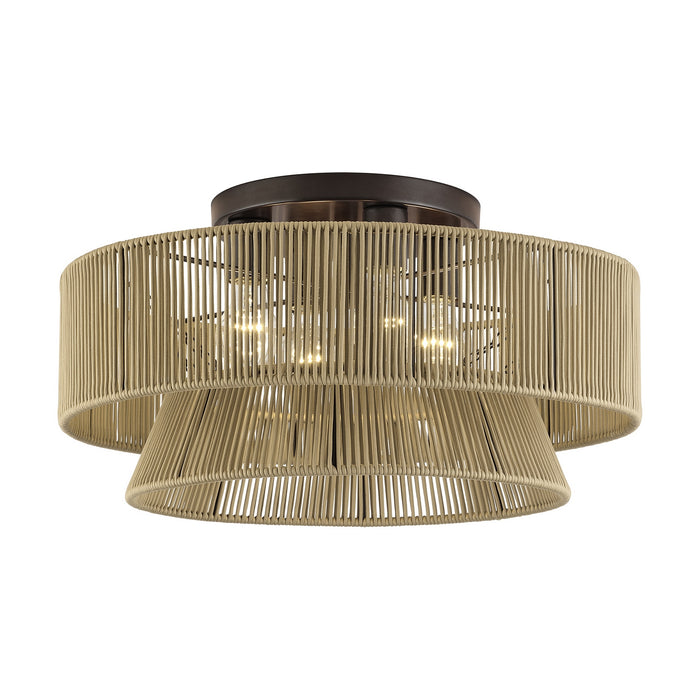 Livex Lighting - 53168-92 - Four Light Semi-Flush Mount - Florell - English Bronze