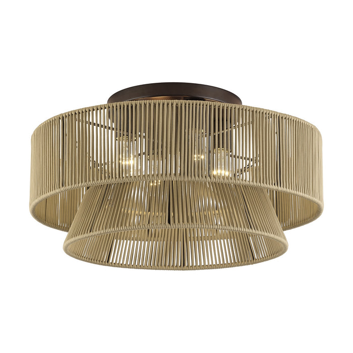 Livex Lighting - 53168-92 - Four Light Semi-Flush Mount - Florell - English Bronze