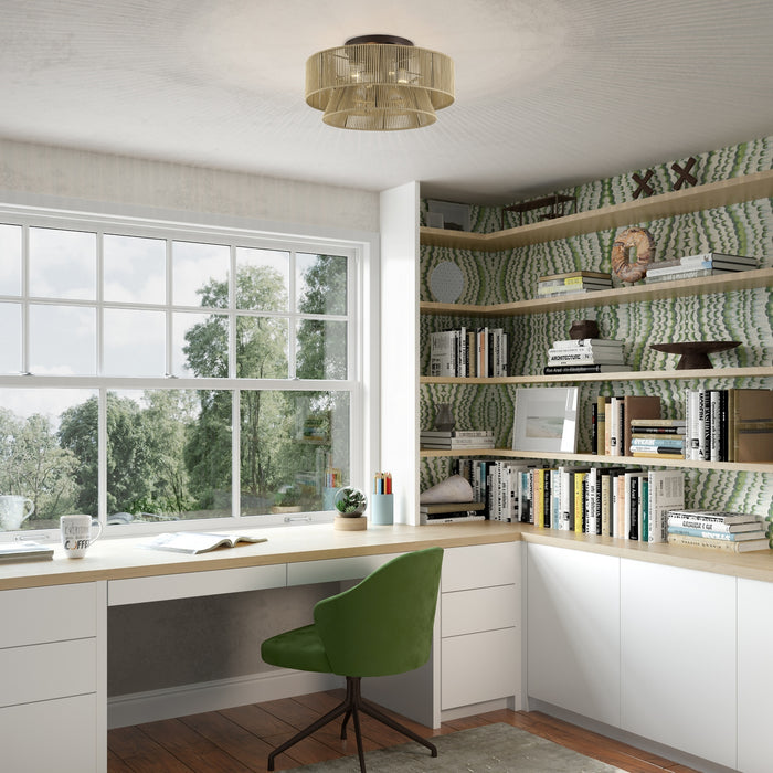 Livex Lighting - 53168-92 - Four Light Semi-Flush Mount - Florell - English Bronze