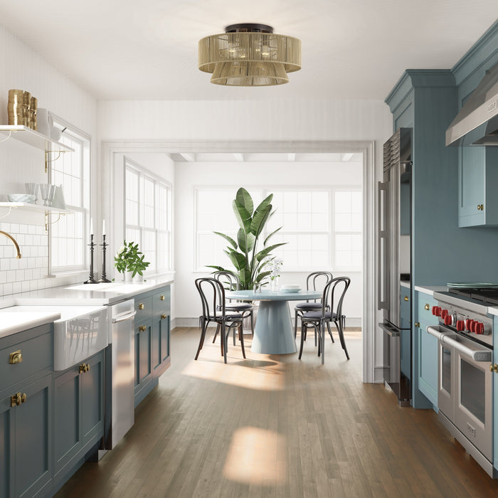 Livex Lighting - 53168-92 - Four Light Semi-Flush Mount - Florell - English Bronze