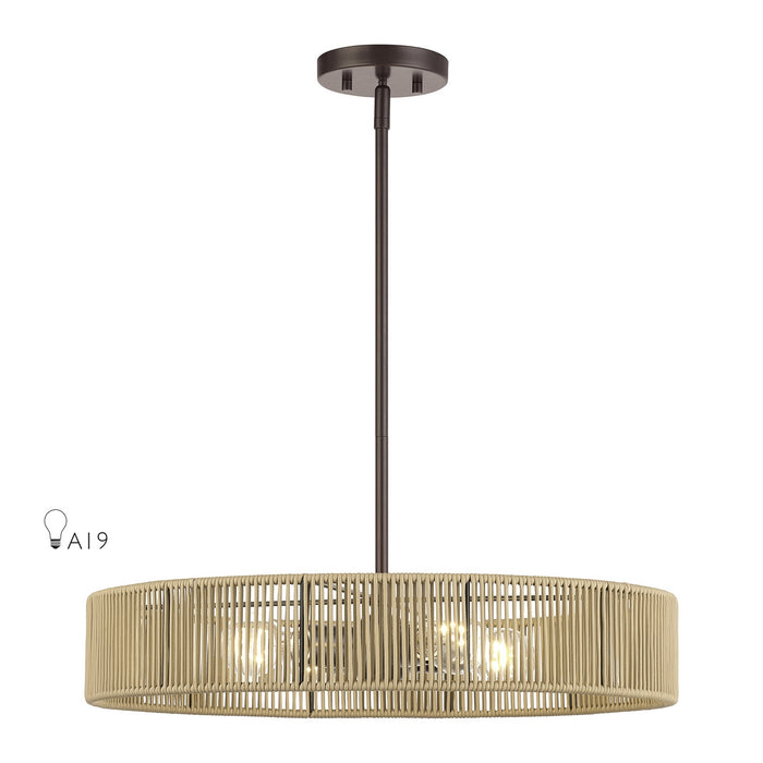 Livex Lighting - 53174-92 - Four Light Pendant - Goldiemesh - English Bronze