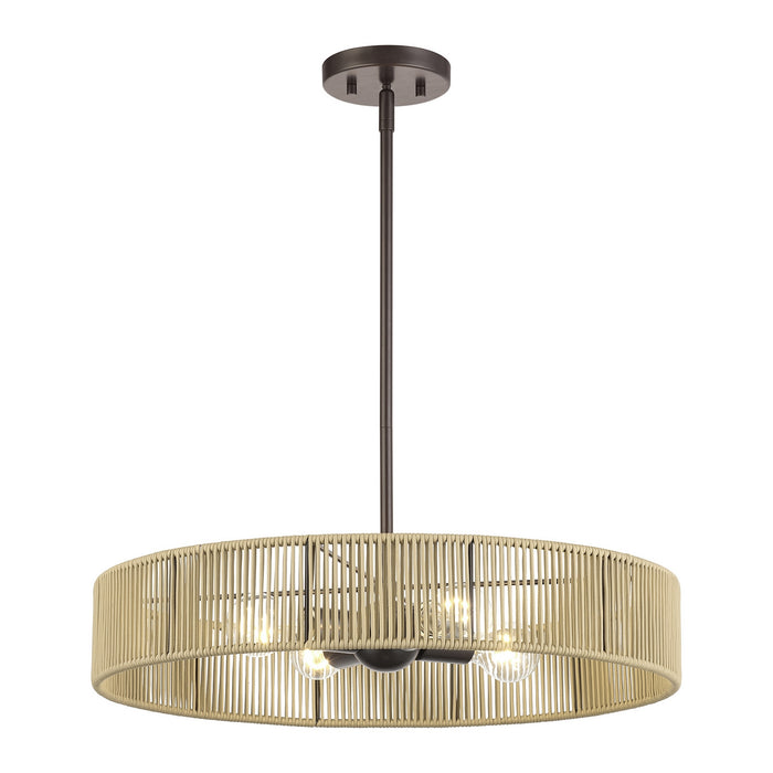 Livex Lighting - 53174-92 - Four Light Pendant - Goldiemesh - English Bronze