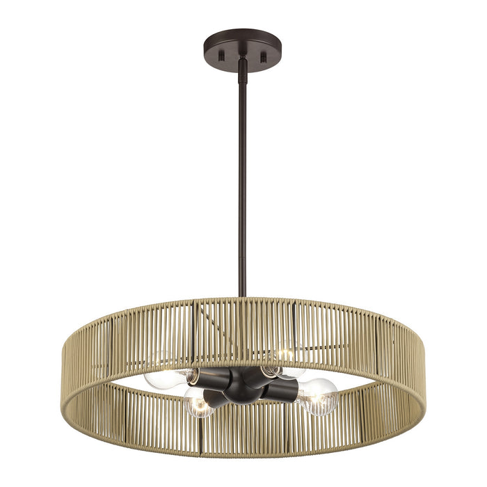 Livex Lighting - 53174-92 - Four Light Pendant - Goldiemesh - English Bronze