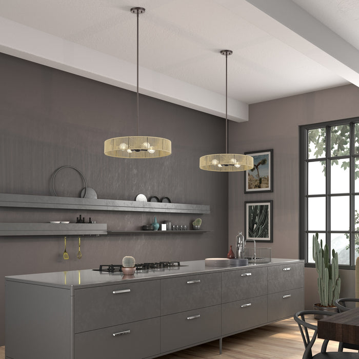 Livex Lighting - 53174-92 - Four Light Pendant - Goldiemesh - English Bronze