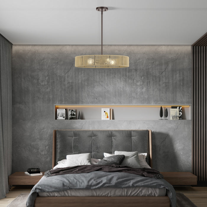 Livex Lighting - 53174-92 - Four Light Pendant - Goldiemesh - English Bronze