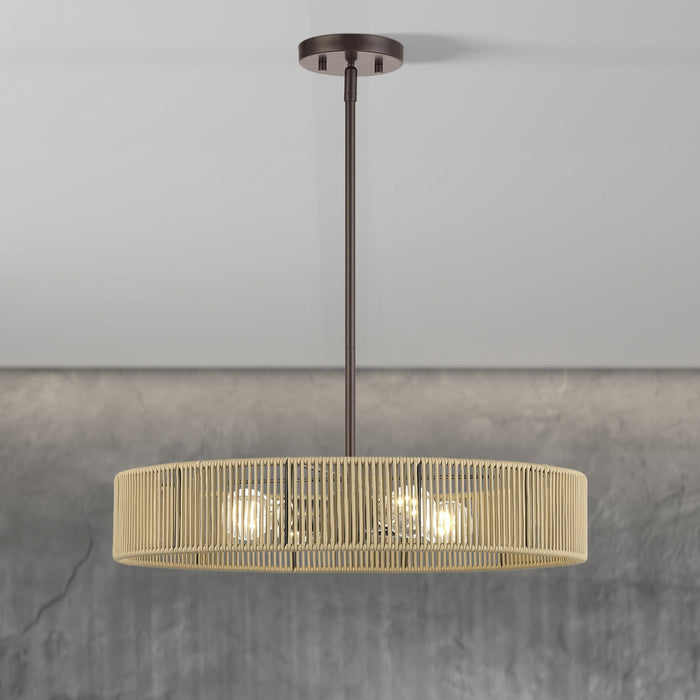 Livex Lighting - 53174-92 - Four Light Pendant - Goldiemesh - English Bronze