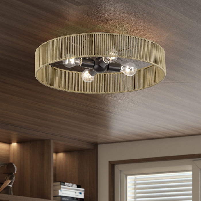 Livex Lighting - 53177-92 - Four Light Semi-Flush Mount - Goldiemesh - English Bronze