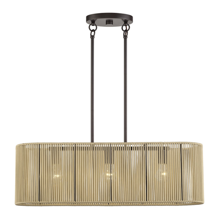 Livex Lighting - 53193-92 - Three Light Linear Chandelier - Goldiemesh - English Bronze