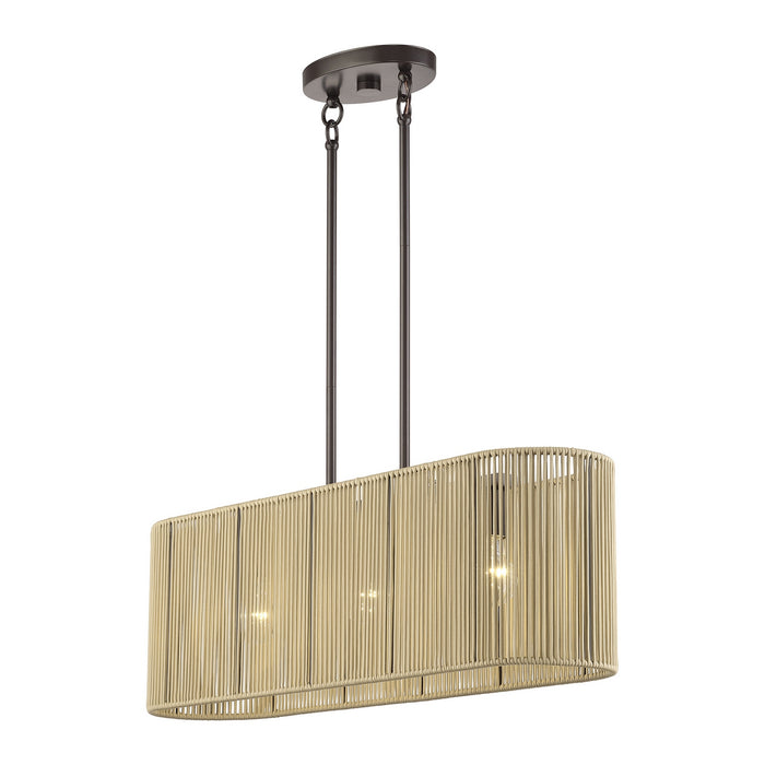 Livex Lighting - 53193-92 - Three Light Linear Chandelier - Goldiemesh - English Bronze