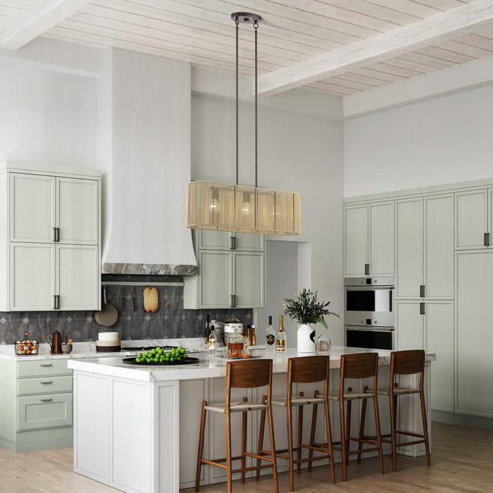 Livex Lighting - 53193-92 - Three Light Linear Chandelier - Goldiemesh - English Bronze