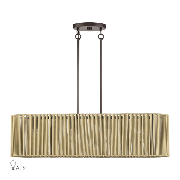 Livex Lighting - 53194-92 - Four Light Linear Chandelier - Goldiemesh - English Bronze