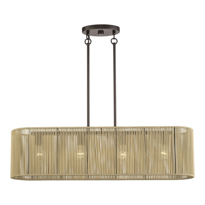 Livex Lighting - 53194-92 - Four Light Linear Chandelier - Goldiemesh - English Bronze