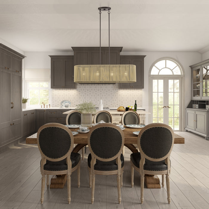 Livex Lighting - 53194-92 - Four Light Linear Chandelier - Goldiemesh - English Bronze