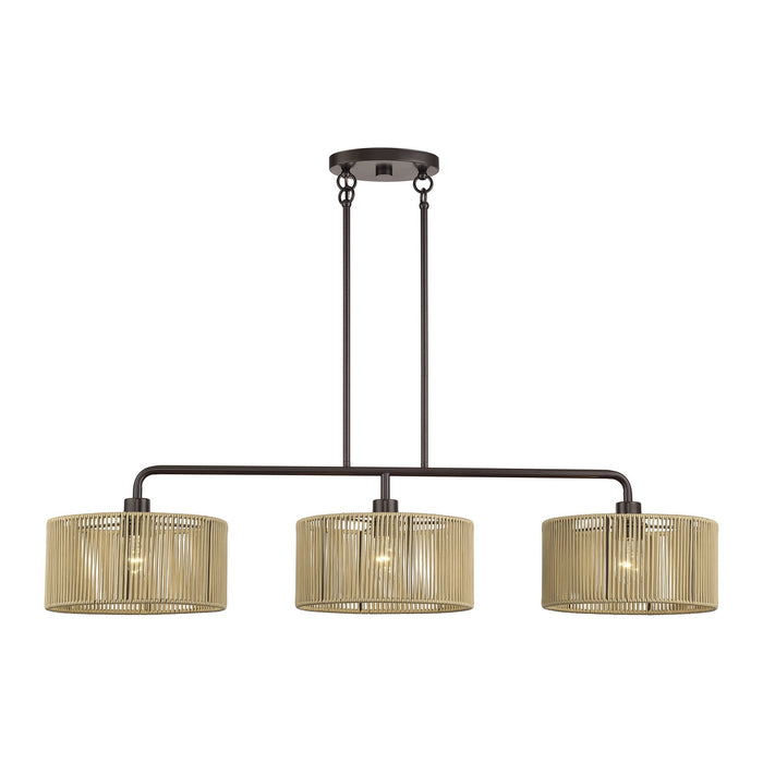 Livex Lighting - 53195-92 - Three Light Linear Chandelier - Goldiemesh - English Bronze