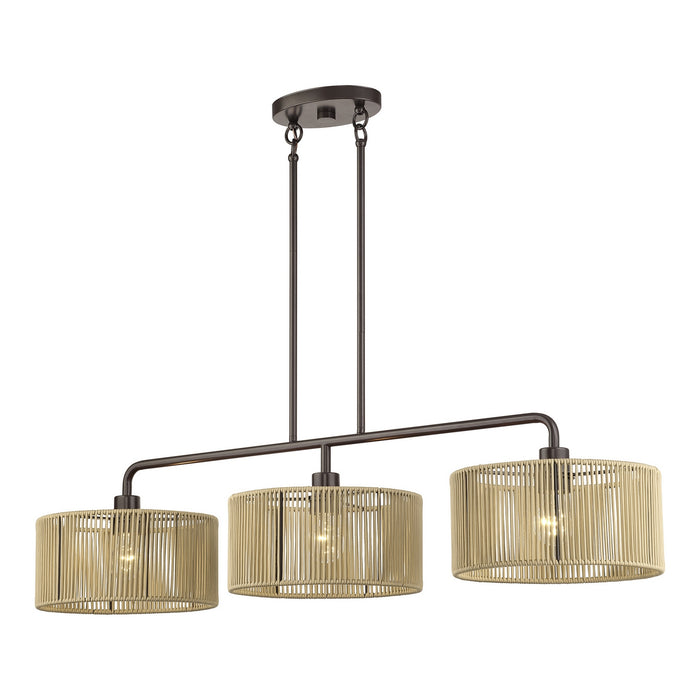 Livex Lighting - 53195-92 - Three Light Linear Chandelier - Goldiemesh - English Bronze