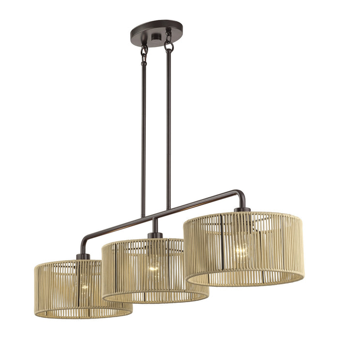 Livex Lighting - 53195-92 - Three Light Linear Chandelier - Goldiemesh - English Bronze