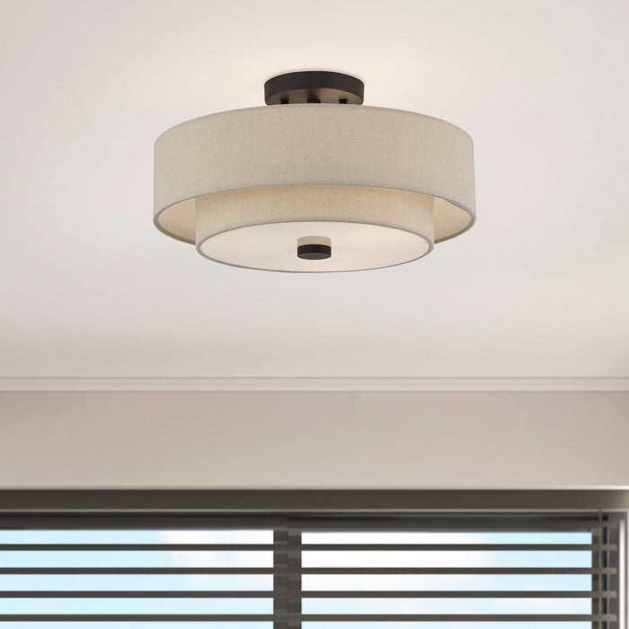 Livex Lighting - 58854-07 - Three Light Semi-Flush Mount - Bellingham - Bronze