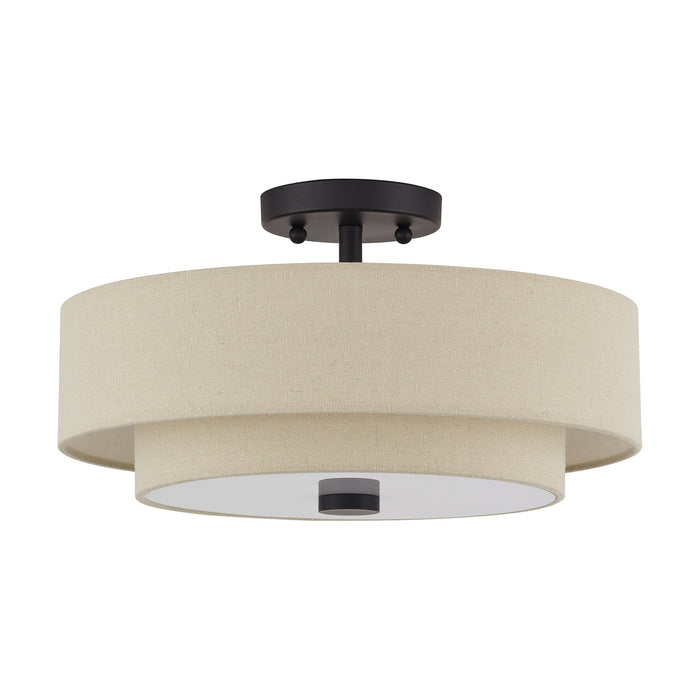 Livex Lighting - 58854-07 - Three Light Semi-Flush Mount - Bellingham - Bronze