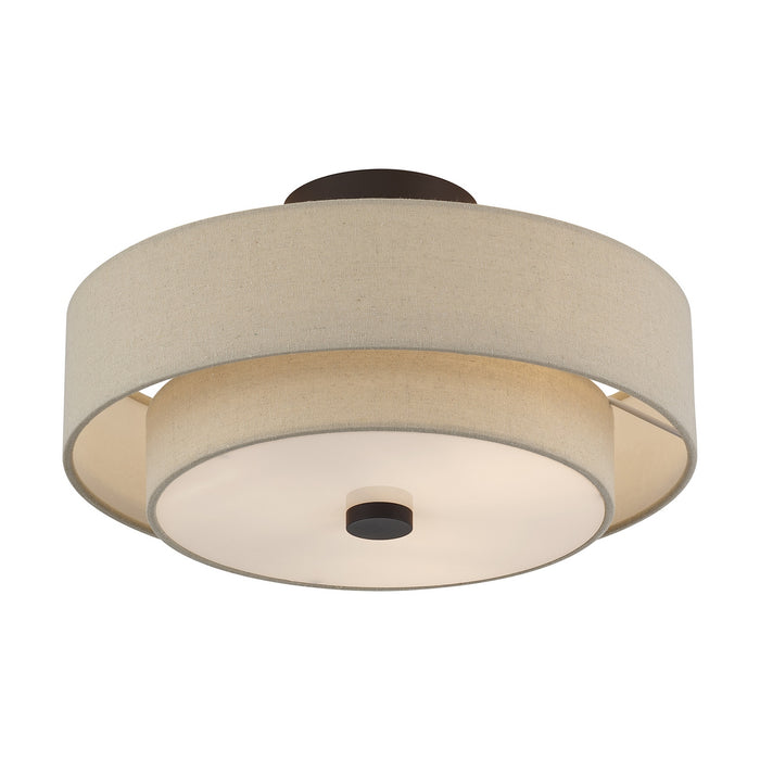 Livex Lighting - 58854-07 - Three Light Semi-Flush Mount - Bellingham - Bronze