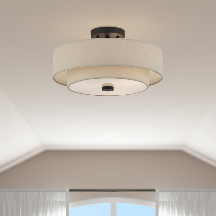 Livex Lighting - 58854-07 - Three Light Semi-Flush Mount - Bellingham - Bronze