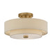 Livex Lighting - 58854-48 - Three Light Semi-Flush Mount - Bellingham - Antique Gold Leaf
