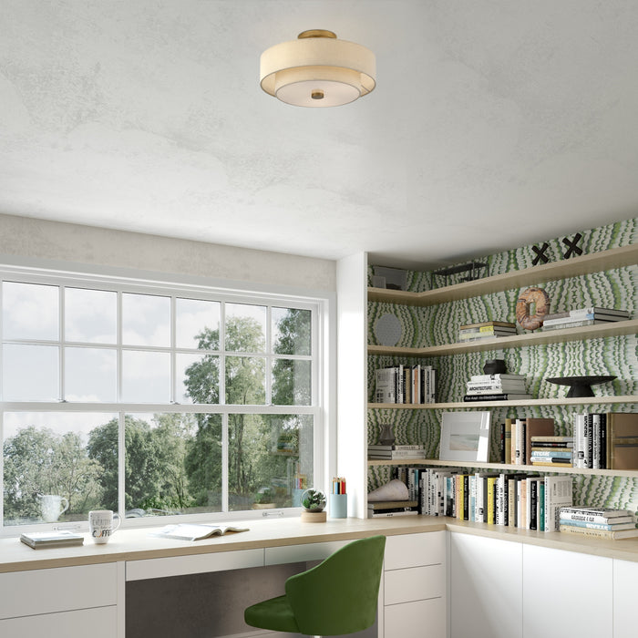 Livex Lighting - 58854-48 - Three Light Semi-Flush Mount - Bellingham - Antique Gold Leaf