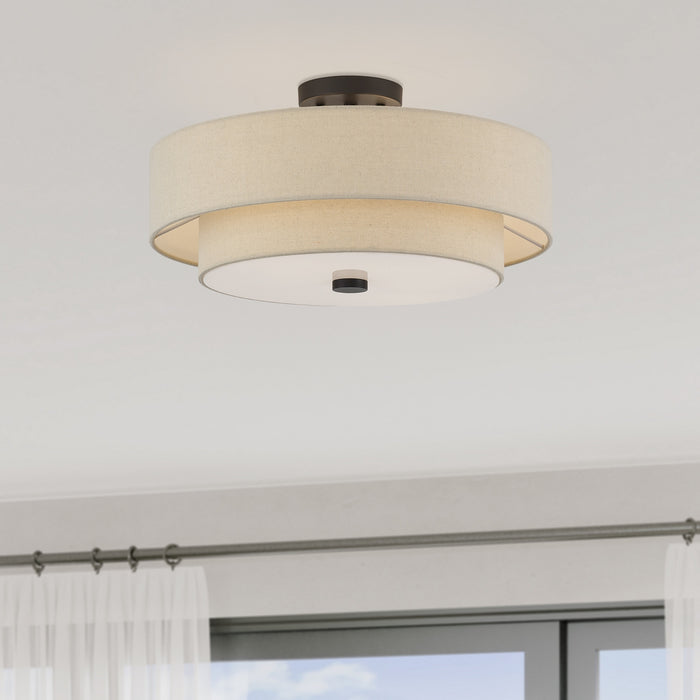 Livex Lighting - 58855-07 - Four Light Semi-Flush Mount - Bellingham - Bronze