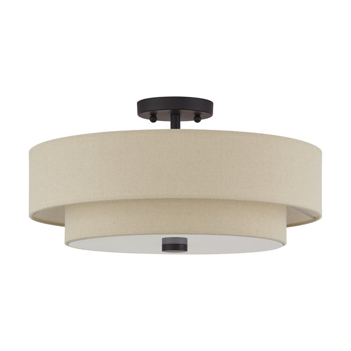 Livex Lighting - 58855-07 - Four Light Semi-Flush Mount - Bellingham - Bronze