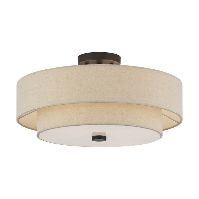 Livex Lighting - 58855-07 - Four Light Semi-Flush Mount - Bellingham - Bronze