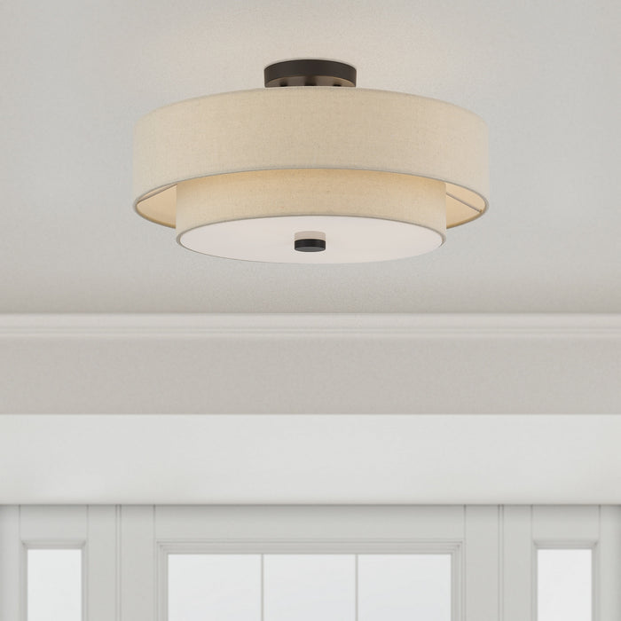 Livex Lighting - 58855-07 - Four Light Semi-Flush Mount - Bellingham - Bronze