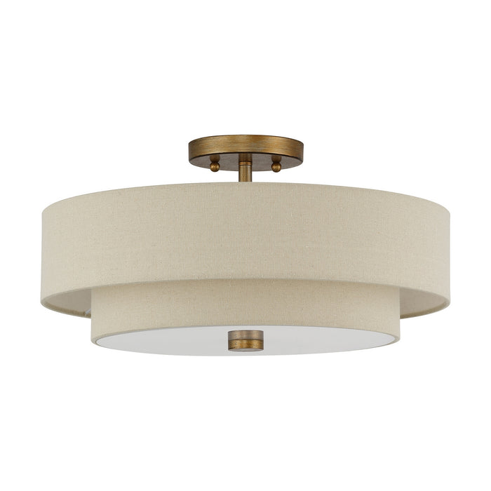 Livex Lighting - 58855-48 - Four Light Semi-Flush Mount - Bellingham - Antique Gold Leaf