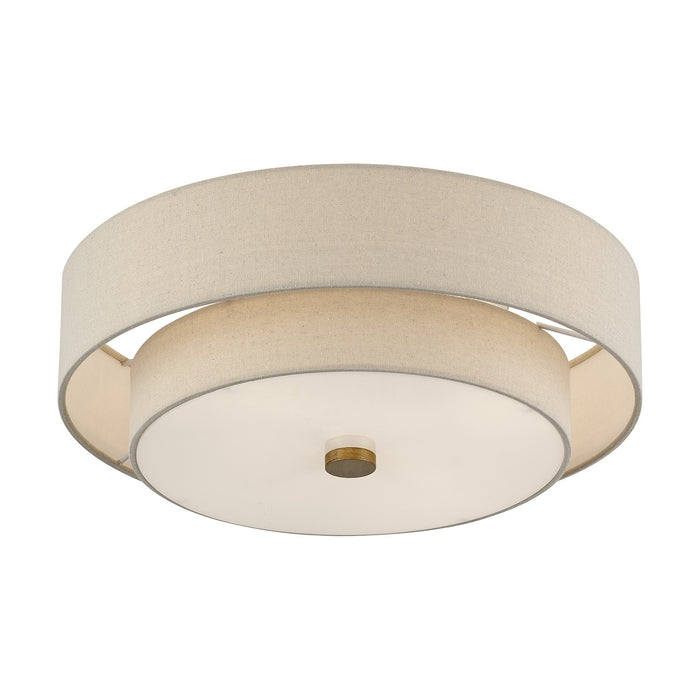 Livex Lighting - 58855-48 - Four Light Semi-Flush Mount - Bellingham - Antique Gold Leaf